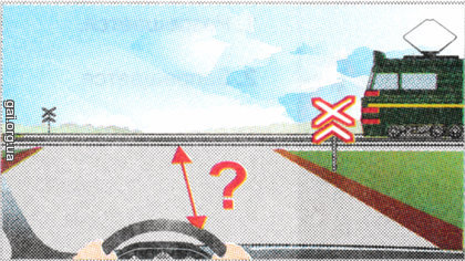 На каком наименьшем расстоянии до ближайшего рельса необходимо остановить транспортное средство, чтобы уступить дорогу приближающемуся поезду?