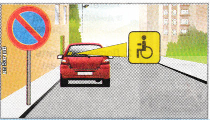 Этот дорожный знак для водителя транспортного средства с опознавательным знаком: