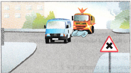 Чи дозволено водієві вантажного автомобіля виконати обгін на зображеному перехресті?