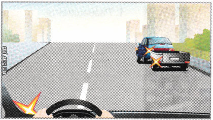 Чи повинен водій синього автомобіля під час розвороту дати вам дорогу, якщо ви виконуєте обгін?