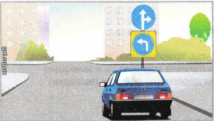 В этой ситуации водителю легкового автомобиля проехать перекресток разрешается: