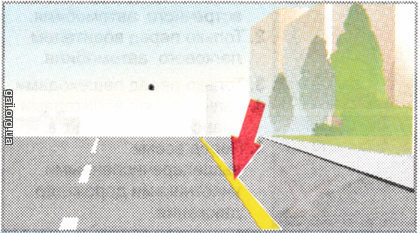 Широкая желтая линия горизонтальной дорожной разметки применяется для обозначения границы: