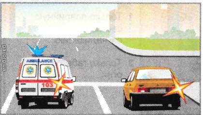 Водій якого транспортного засобу має перевагу під час виконання повороту праворуч у цьому випадку?