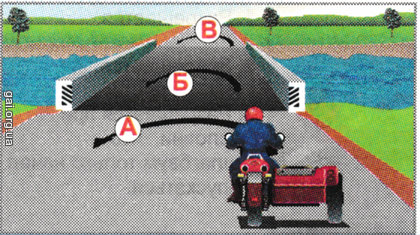 По якій траєкторії мотоциклістові дозволяється виконати розворот?