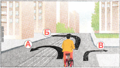 В каком направлении разрешается велосипедисту выполнить маневр в этом случае?