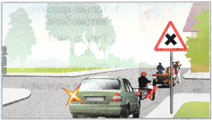 Разрешается ли водителю легкового автомобиля выполнить обгон на этом перекрестке?