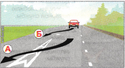 По якій з вказаних траєкторій водій автомобіля правильно виконує поворот праворуч?