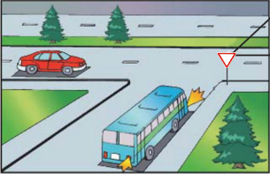 Як повинен учинити водій автобуса, повертаючи праворуч?