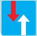 Якщо перед ділянкою дороги установлено даний дорожній знак, то який установлюється знак з протилежного боку даної ділянки?