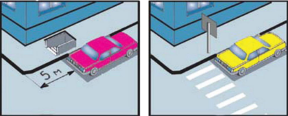 На якому малюнку водій неправильно зупинив свій автомобіль для висадки пасажирів?