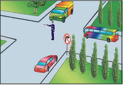 На даний сигнал регулювальника водію легкового автомобіля дозволяється рух: