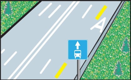 Чи дозволяється водію легкового автомобіля зупинитися для висадки пасажирів на смузі, позначеній даним дорожнім знаком?