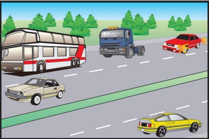 На дорогах, имеющих две и более полос для движения в одном направлении, выезд с правых полос: