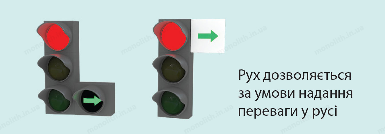 ПДР: світлофор зі стрілкою