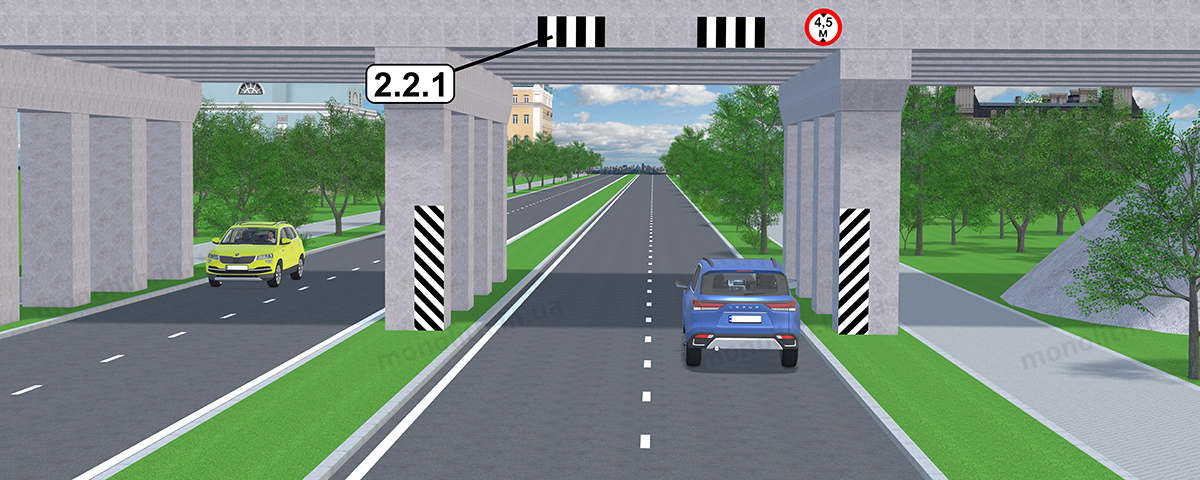 ПДР: Вертикальна розмітка 2.1, 2.2
