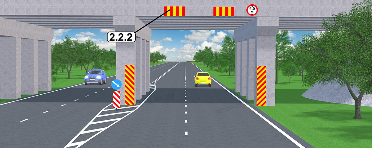 ПДР: Вертикальна розмітка 2.1, 2.2