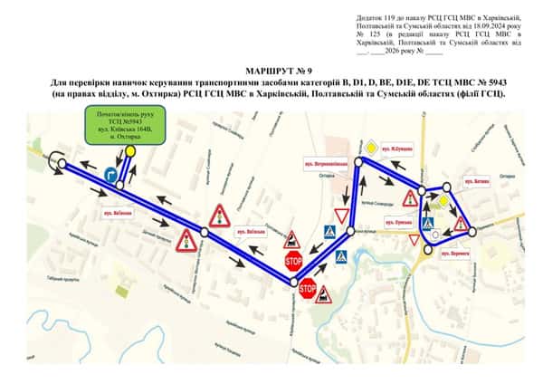 Схема маршруту №9, ТСЦ №5943