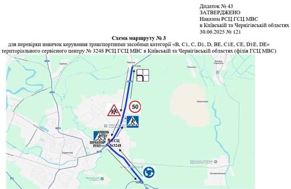 Схема маршруту №3, ТСЦ №3248