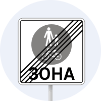 Кінець зони для пішоходів і велосипедистів