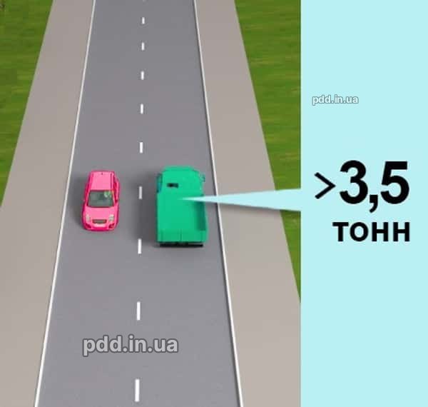 На якому боці цієї дороги населеного пункту водієві вантажного автомобіля з дозволеною максимальною масою понад 3,5 т дозволено зупинитися?