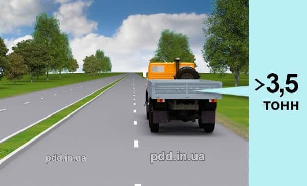 З якою максимальною швидкістю допускається рух вантажних автомобілів з дозволеною максимальною масою понад 3,5 т на дорогах з окремими проїзними