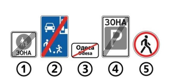 Який із зображених дорожніх знаків позначає кінець зони стоянки?