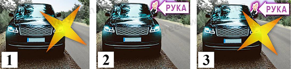 На якому малюнку водій правильно подав сигнал про початок руху?
